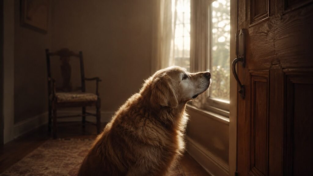 His Owner Passed Away 8 Months Ago — The Dog Still Waits at the Door Every Single Day